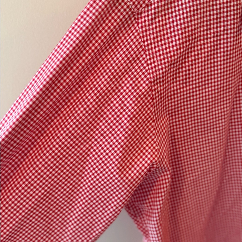 Facconable Red Gingham Cotton Button Down Shirt D… - image 6